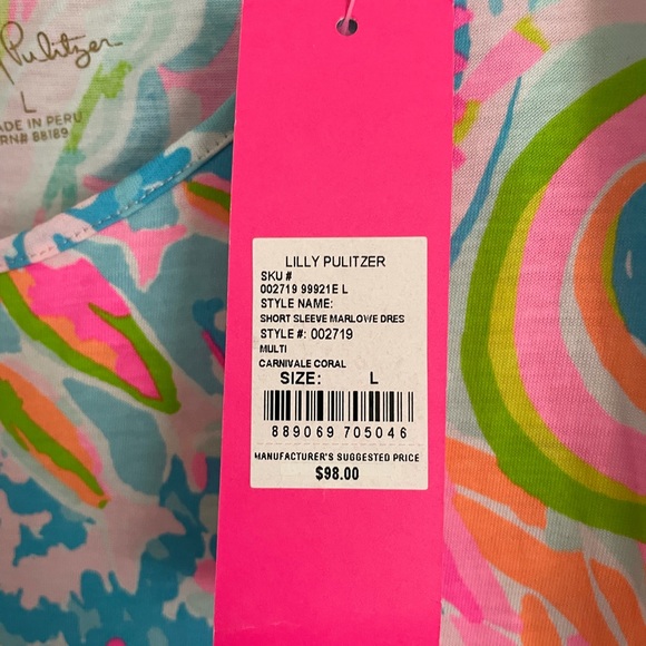 NWT LILLY PULITZER MARLOWE DRESS LARGE - Picture 2 of 2